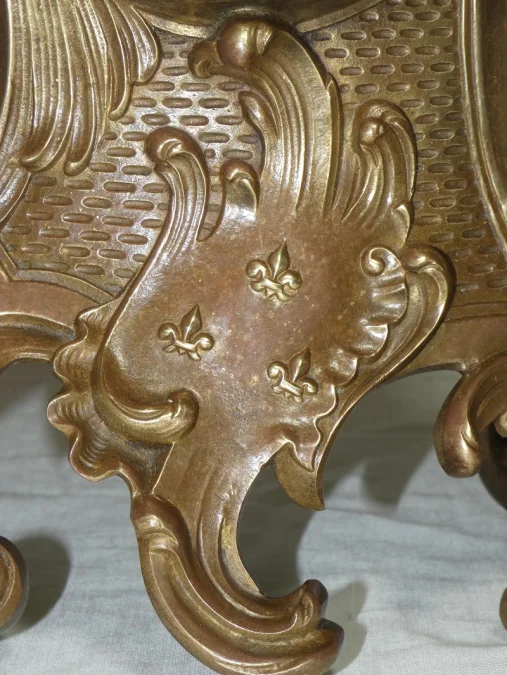 Pendule cartel de style Louis XV en bronze mouvement JAPY Napoléon III vers 1880