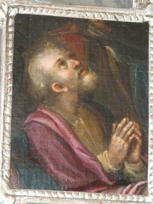 Huile sur toile portrait d' homme école Italienne début 17ème