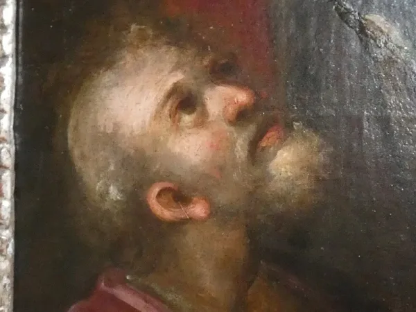 Huile sur toile portrait d' homme école Italienne début 17ème