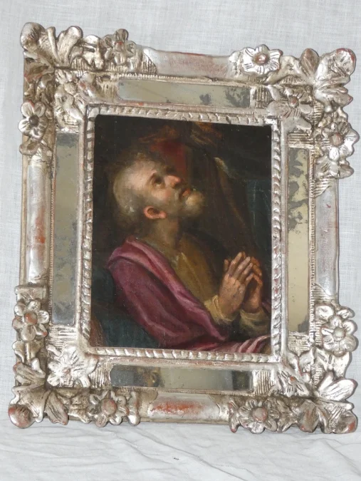 Huile sur toile portrait d' homme école Italienne début 17ème
