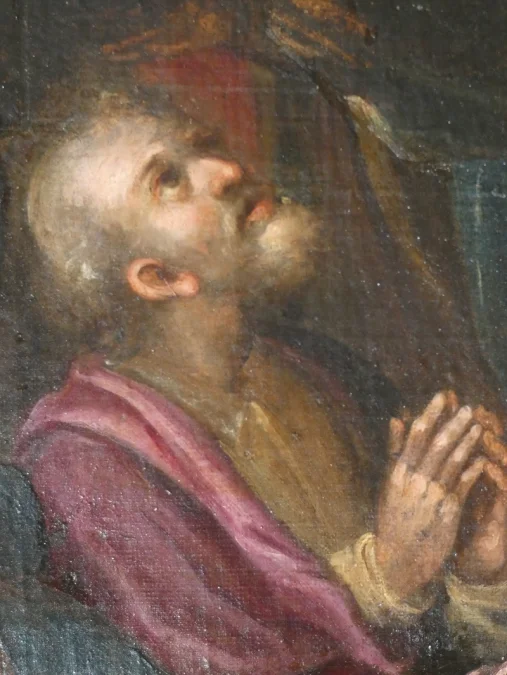 Huile sur toile portrait d' homme école Italienne début 17ème