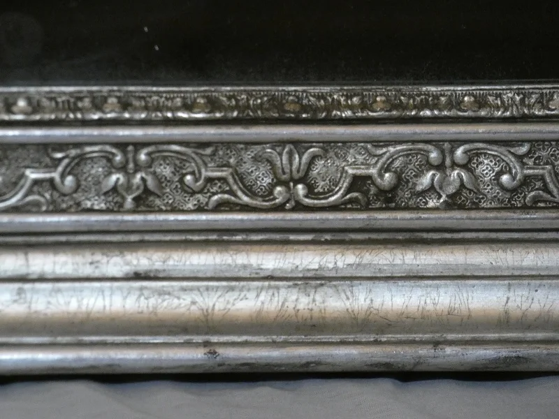 Miroir doré feuilles d' argent de style Louis XIV époque Restauration vers 1825