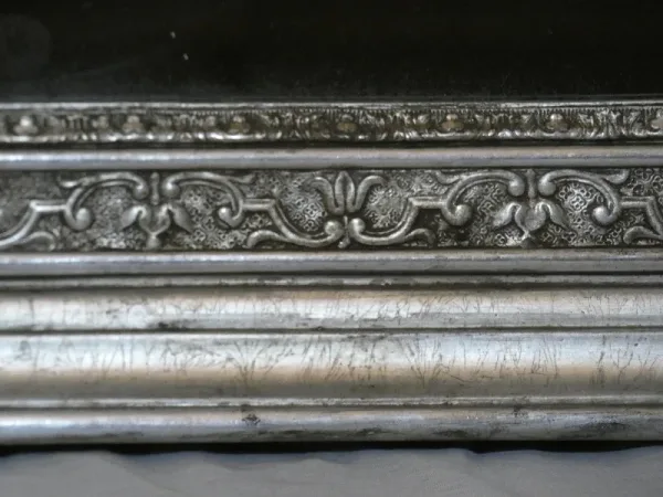Miroir doré feuilles d' argent de style Louis XIV époque Restauration vers 1825