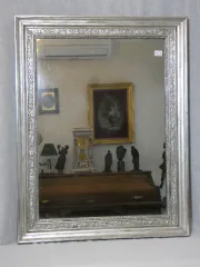 Miroir doré feuilles d' argent de style Louis XIV époque Restauration vers 1825