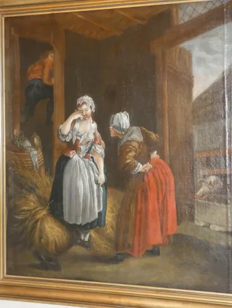 Tableau " la remontrance" huile sur toile P.A. BAUDOIN 1723-1769 France