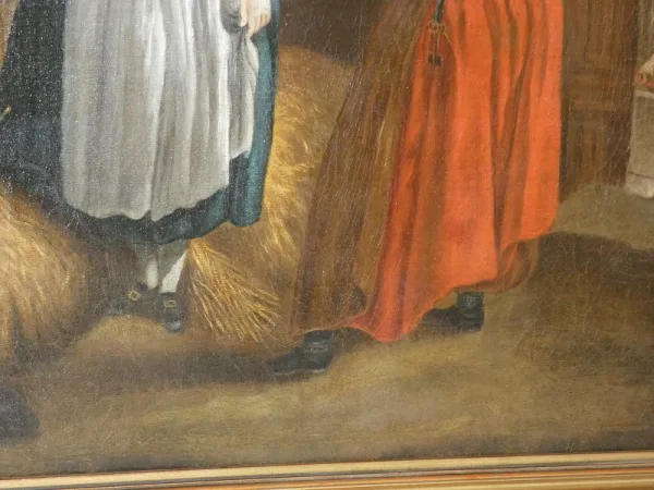 Tableau " la remontrance" huile sur toile P.A. BAUDOIN 1723-1769 France