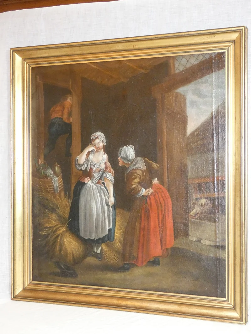 Tableau " la remontrance" huile sur toile P.A. BAUDOIN 1723-1769 France