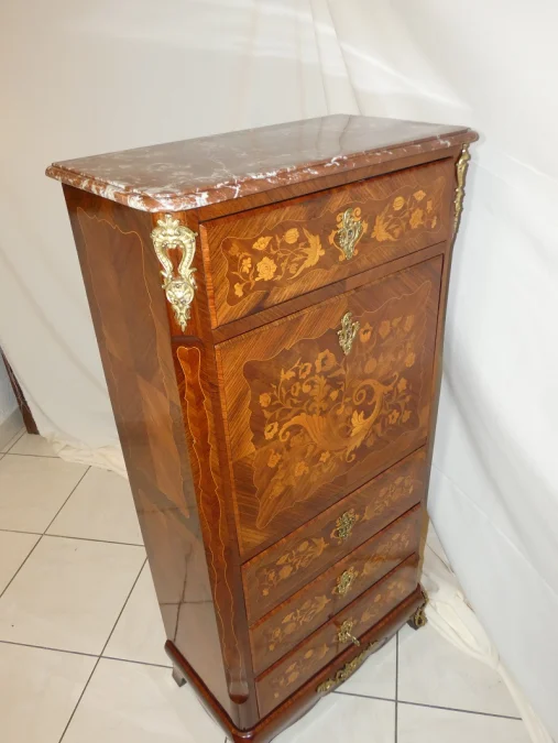 Secrétaire de dame de style Louis XV Napoléon III estampillé A.BASTET à LYON
