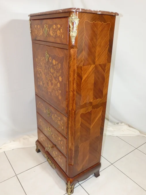 Secrétaire de dame de style Louis XV Napoléon III estampillé A.BASTET à LYON