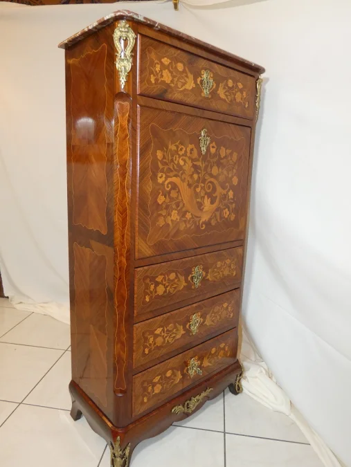 Secrétaire de dame de style Louis XV Napoléon III estampillé A.BASTET à LYON