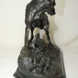 Bronze animalier "Braque à l'arrêt sur un lézard" j. Moigniez fonte ancie. 19ème