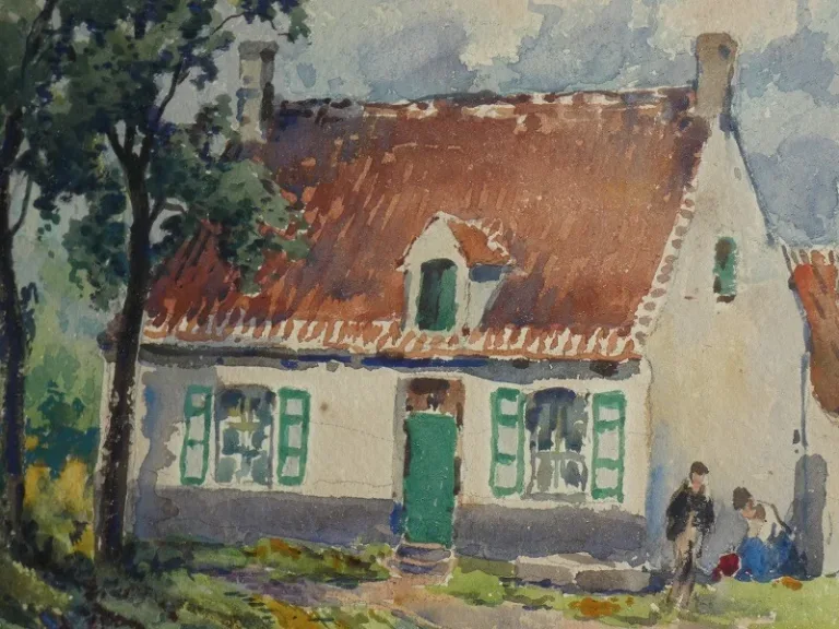 G.W THORNLEY 1857-1935 aquarelle peintre Français