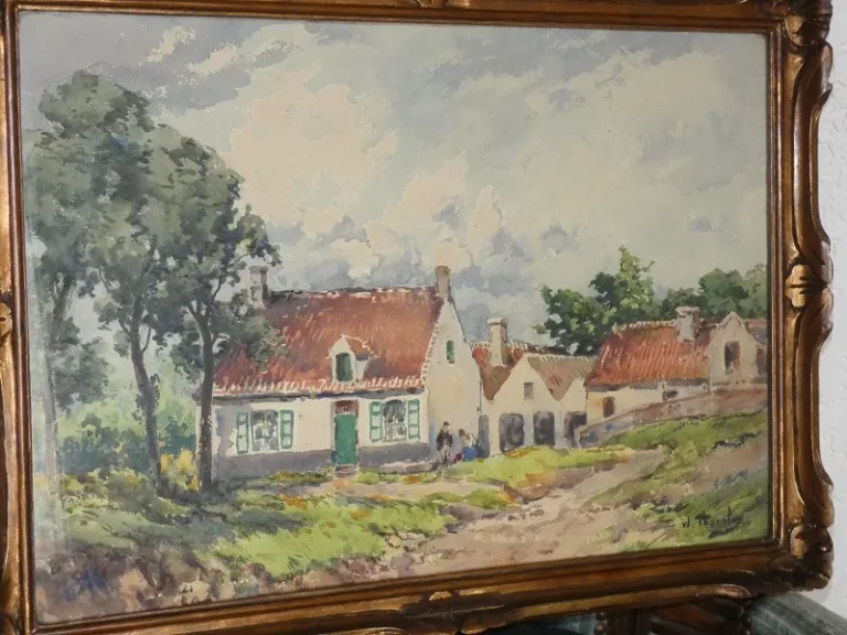 G.W THORNLEY 1857-1935 aquarelle peintre Français