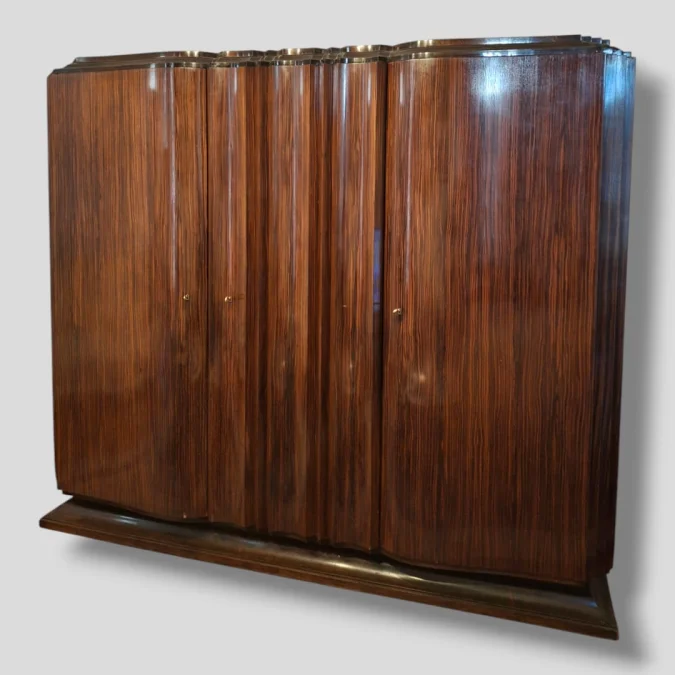Armoire Art Déco en ébène de Macassar estampillée "David Frères-Marseille" 1930