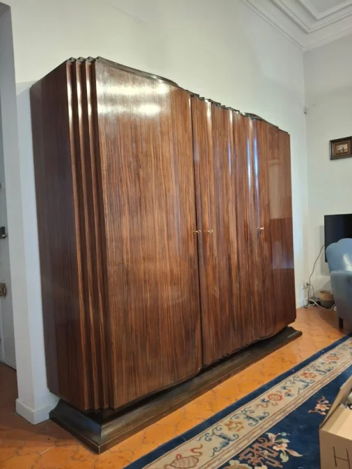 Armoire Art Déco en ébène de Macassar estampillée "David Frères-Marseille" 1930
