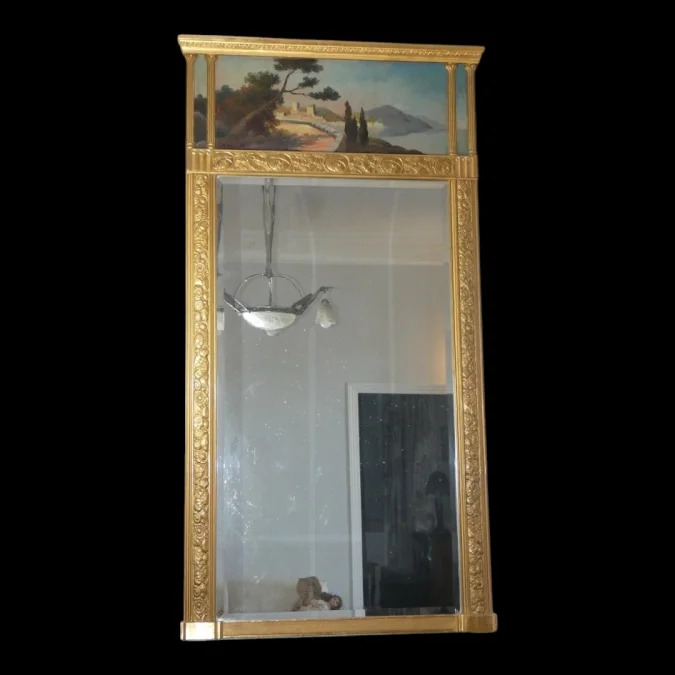 Trumeau doré -Art Déco- , tableau de " Crassous Fils"