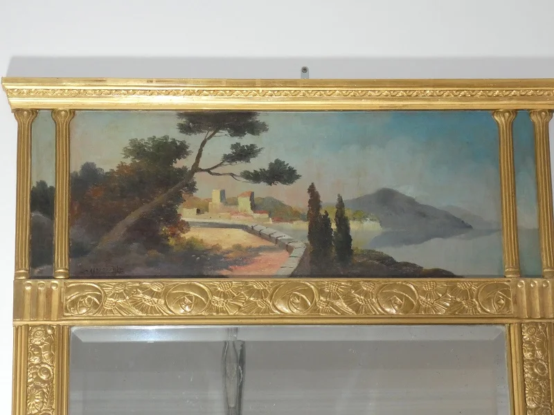 Trumeau doré -Art Déco- , tableau de " Crassous Fils"