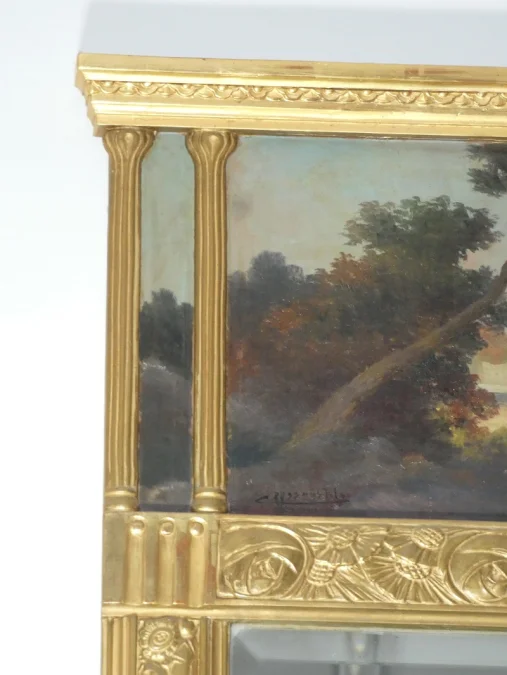 Trumeau doré -Art Déco- , tableau de " Crassous Fils"