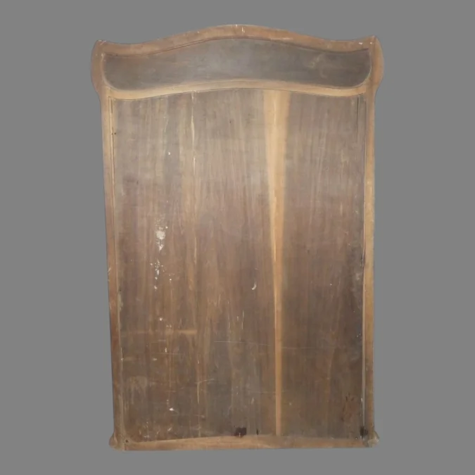 Grand miroir d'époque Art Nouveau en noyer sculpté a décor de fleurs vers 1900