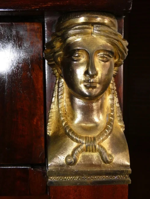 Secrétaire droit Empire Retour d'Egypte en acajou fin 18ème début 19ème