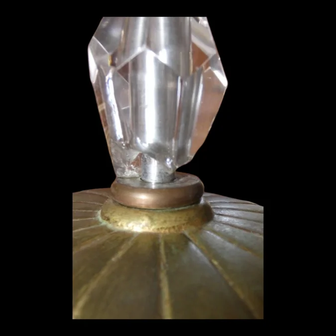Paire de lampes de chevet dlg de Jacques ADNET vers 1930/40 en verre et bronze