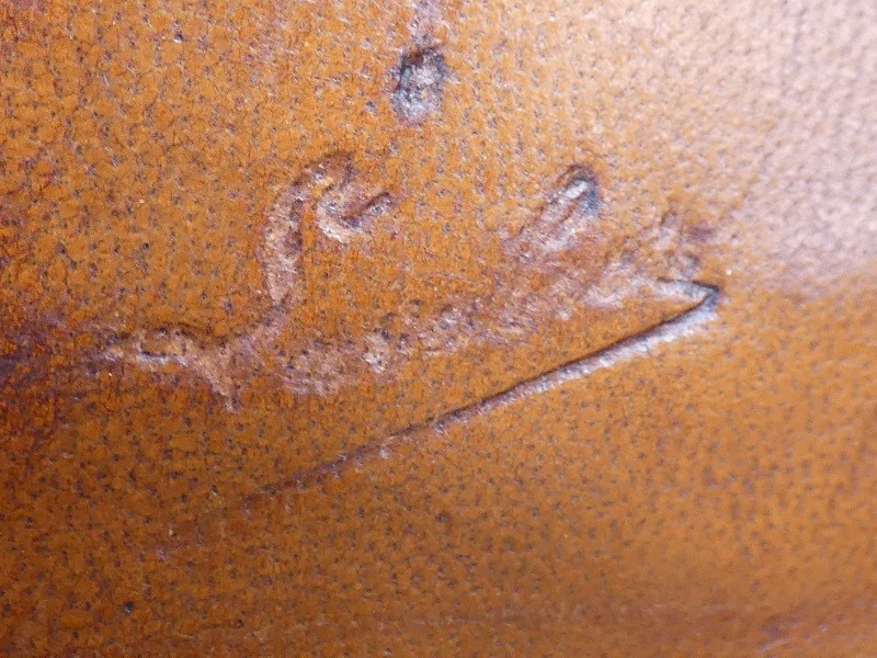 Ecran de cheminée pare feu Art Déco en noyer et cuir