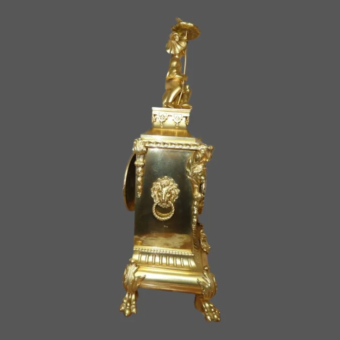 Pendule ou cartel "au Chinois et faucon " bronze doré Napoléon III vers 1875