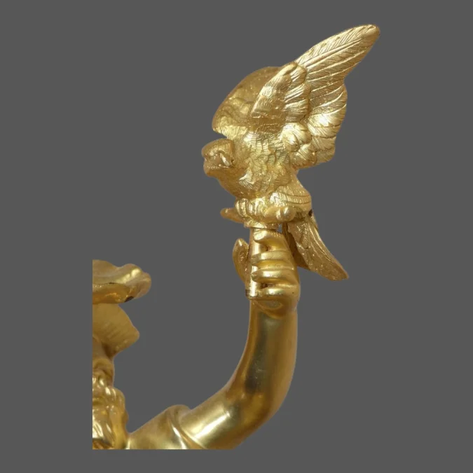 Pendule ou cartel "au Chinois et faucon " bronze doré Napoléon III vers 1875