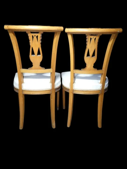 Paire de chaises de style Directoire Art Déco 1925 en merisier
