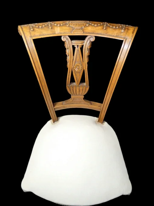 Paire de chaises de style Directoire Art Déco 1925 en merisier