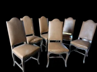 6 Chaises de style Régence en noyer - 1900 -