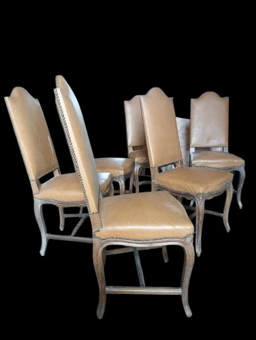 6 Chaises de style Régence en noyer - 1900 -