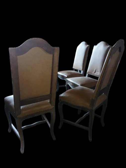 6 Chaises de style Régence en noyer - 1900 -