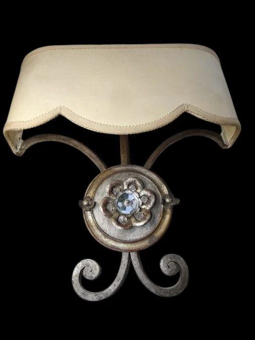 Paire d'appliques fer forgé Dlg de G.poillerat 1940 / 1960