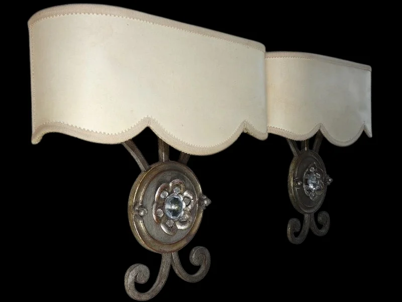 Paire d'appliques fer forgé Dlg de G.poillerat 1940 / 1960