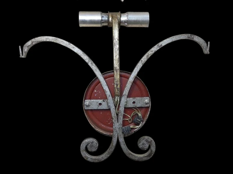 Paire d'appliques fer forgé Dlg de G.poillerat 1940 / 1960