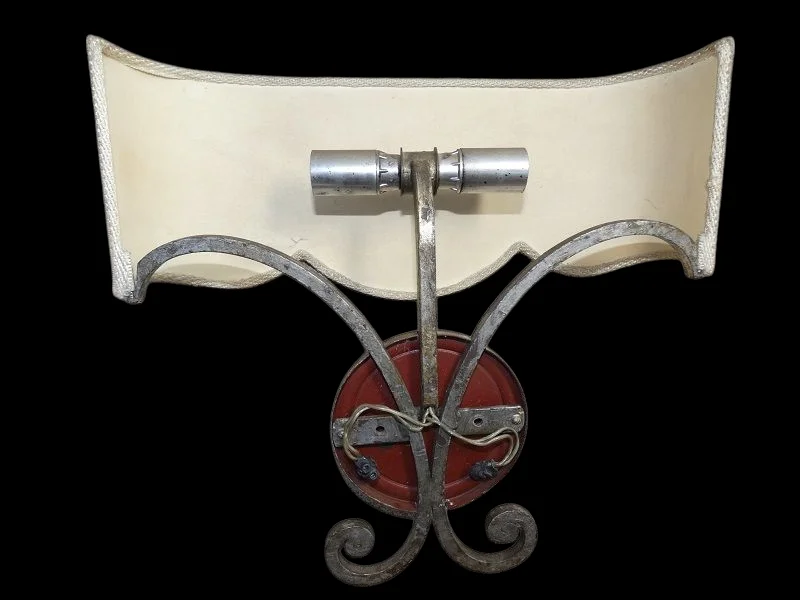 Paire d'appliques fer forgé Dlg de G.poillerat 1940 / 1960