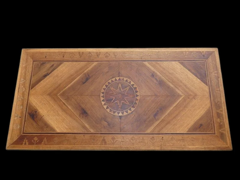 Table basse de salon en marqueterie 1960 ( Italie )