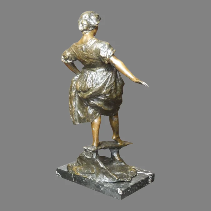 Bronze " L'équilibre " par Gabriel PARENTE à Naples 1875-1899