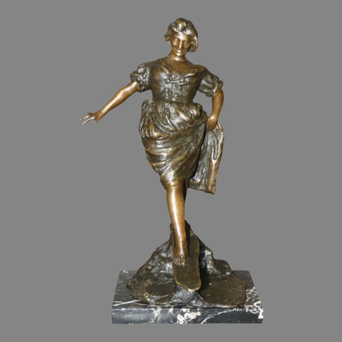 Bronze " L'équilibre " par Gabriel PARENTE à Naples 1875-1899