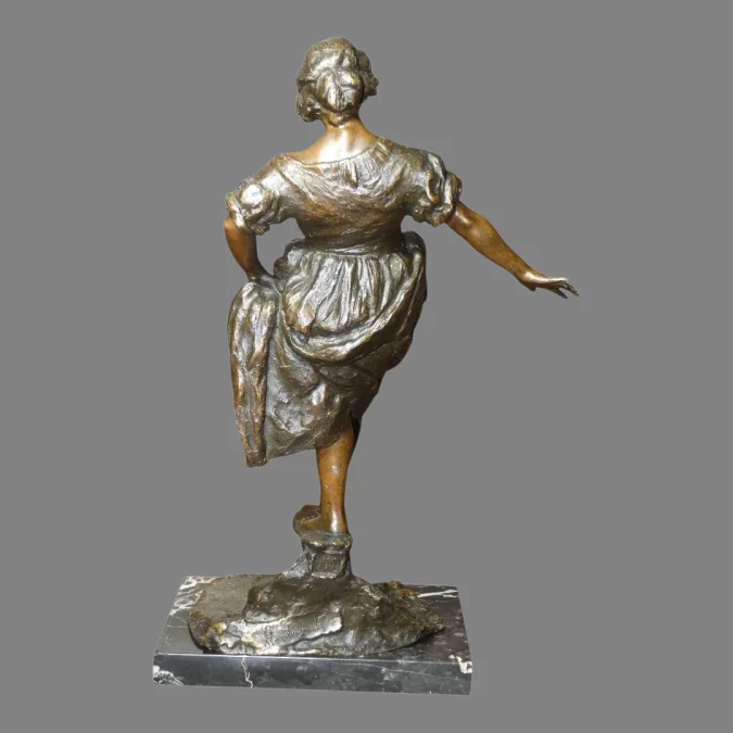 Bronze " L'équilibre " par Gabriel PARENTE à Naples 1875-1899