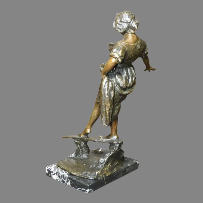 Bronze " L'équilibre " par Gabriel PARENTE à Naples 1875-1899