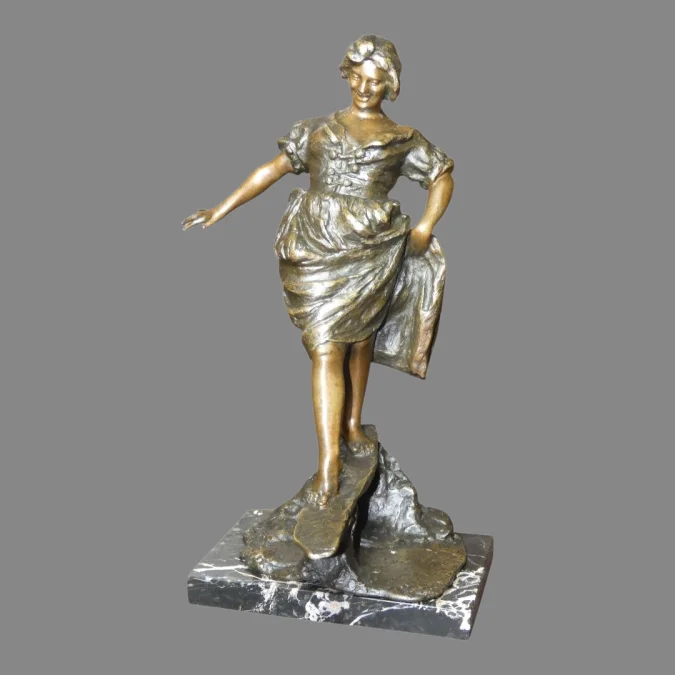Bronze " L'équilibre " par Gabriel PARENTE à Naples 1875-1899