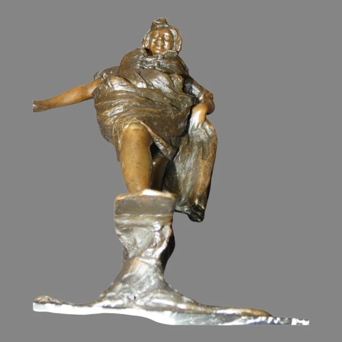 Bronze " L'équilibre " par Gabriel PARENTE à Naples 1875-1899