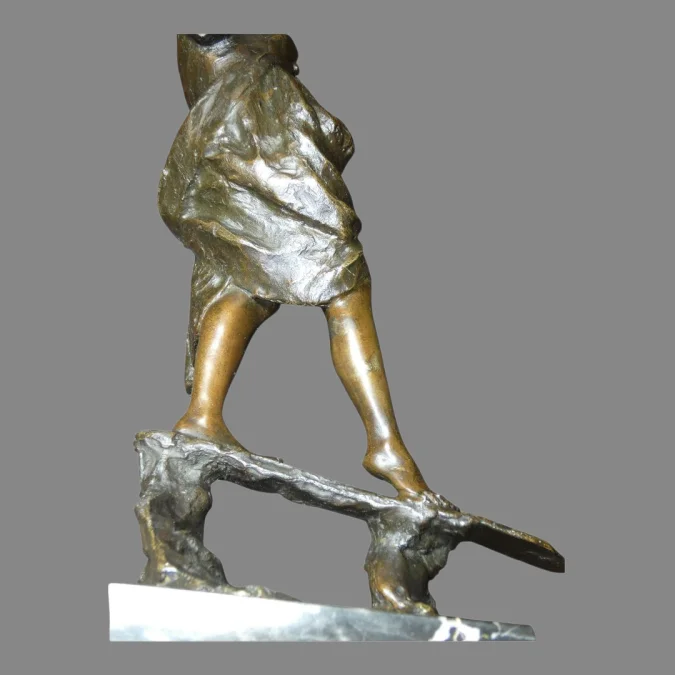 Bronze " L'équilibre " par Gabriel PARENTE à Naples 1875-1899