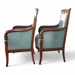 Paire de bergères époque Restauration , acajou 1820