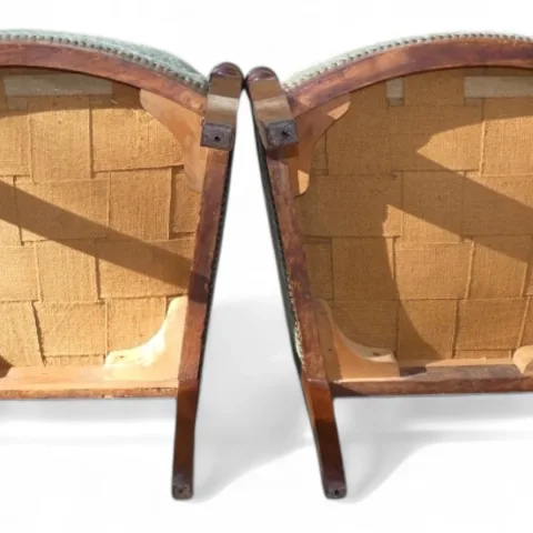 Paire de bergères époque Restauration , acajou 1820 — État correct