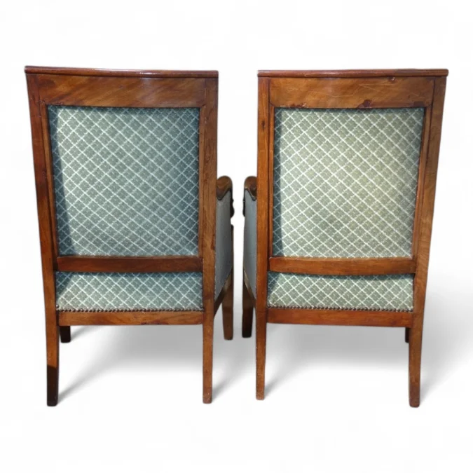 Paire de bergères époque Restauration , acajou 1820