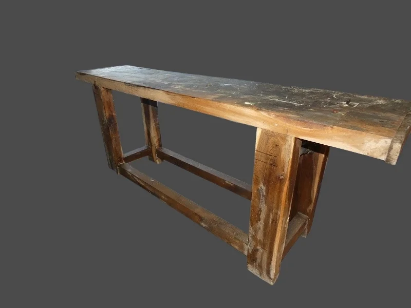 Etabli en bois ancien en chêne 100% d'origine