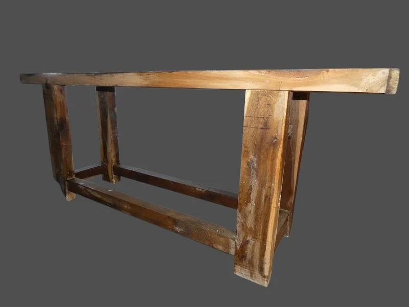 Etabli en bois ancien en chêne 100% d'origine